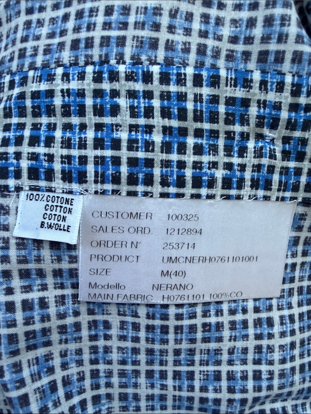 Kiton Blue & White Grid-Pattern Casual Button-Down Shirt - Picture 5 of 6
